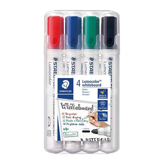 Táblamarker Staedtler Lumocolor kerek 4 db-os klt. (piros, kék, zöld, fekete)