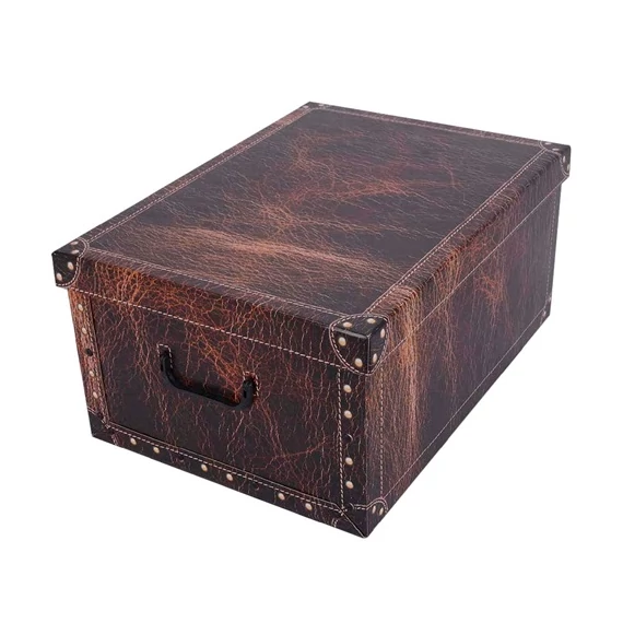 Tárolódoboz Miss Space MAXI 51x37x24 cm láda bőrmintás barna