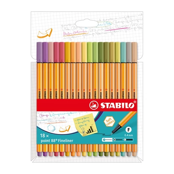 Tűfilc Stabilo Point 88 0,4 mm 18 db-os klt. 8818-22-5