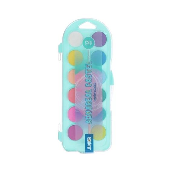 Vízfesték Junior AquaReal pasztell, 12 darabos